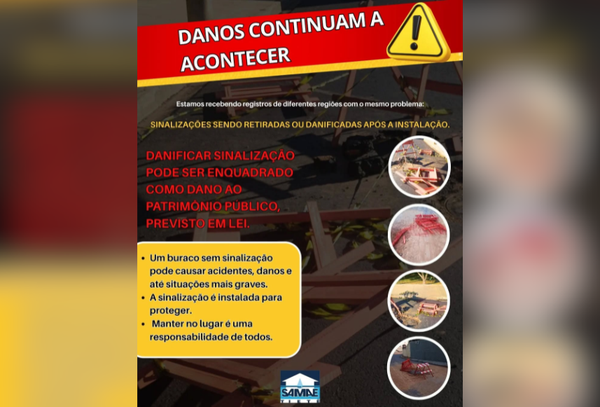 DANOS A SINALIZAÇÃO PÚBLICA- 16/04