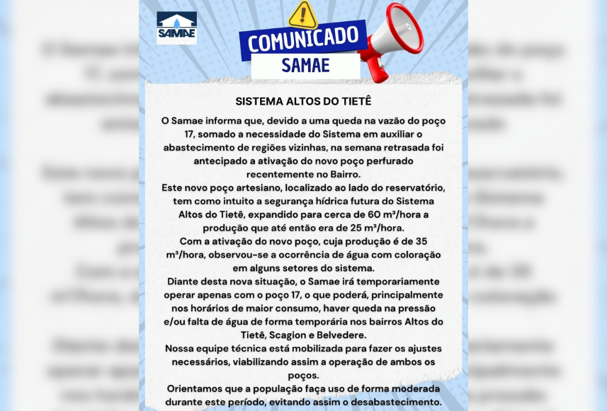 ATIVAÇÃO POÇO NO ALTOS DO TIETÊ- 06/05